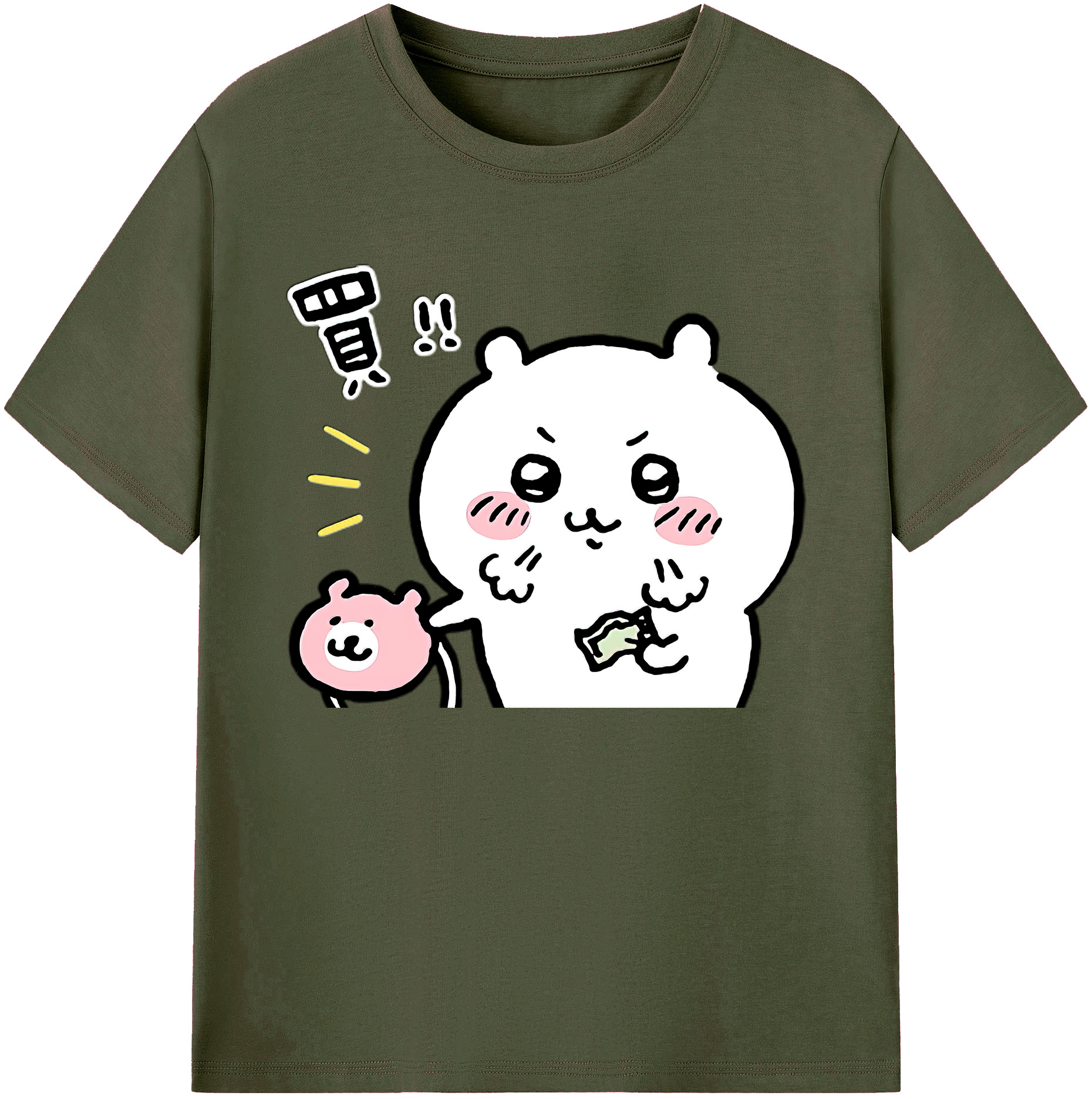 （画像用） ちいかわ ちいかわ Chii-kawa chiikawa 綿100％ メンズ半袖Tシャツ｜肌触りやわらか＆通気性